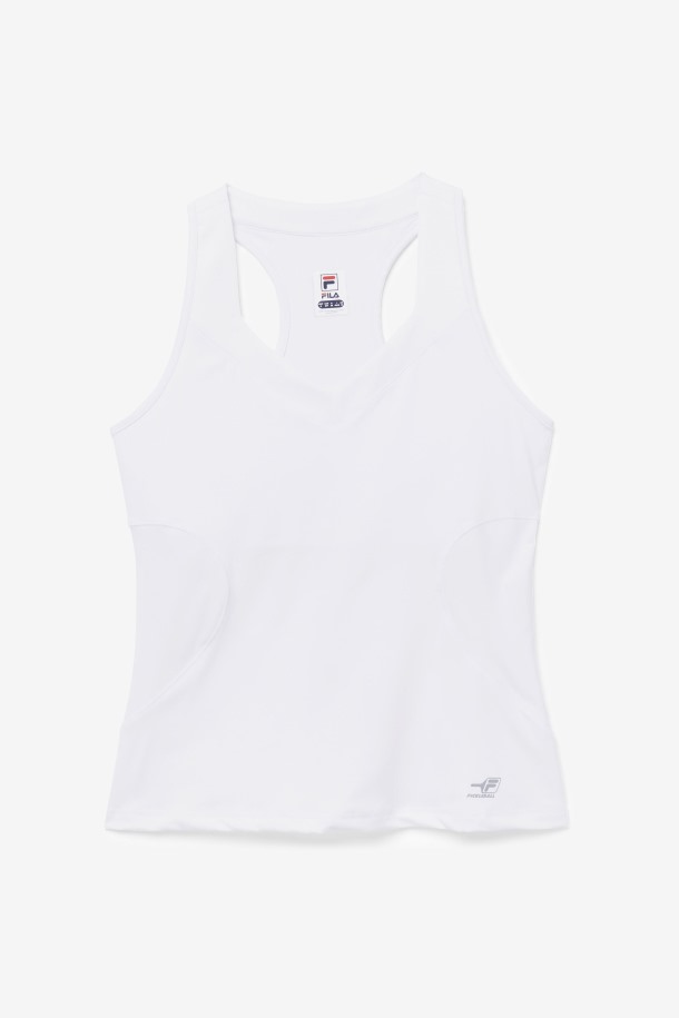 Camiseta Sin Mangas Pickleball Blanca Con Cuello Halter Fila Outlets