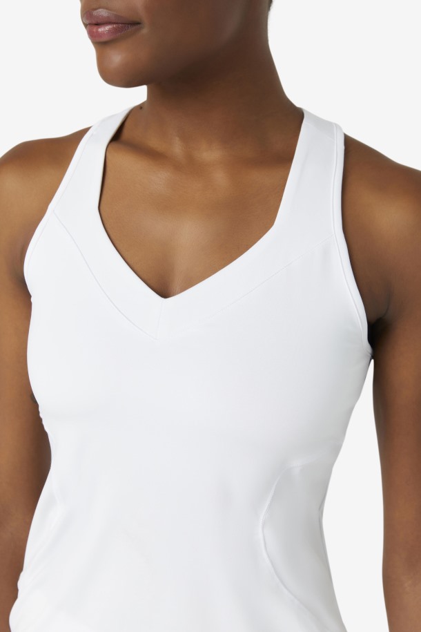 Camiseta Sin Mangas Pickleball Blanca Con Cuello Halter Fila Outlets