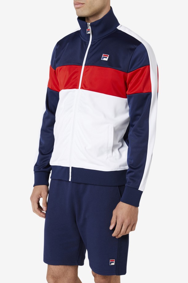 Chaqueta De Chándal De Montaje Azul Marino/blanco/rojo Fila Outlet
