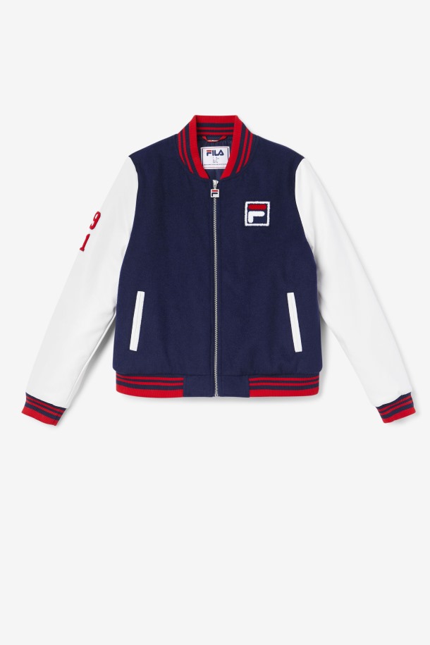 Chaqueta Dixon Varsity Azul Marino/blanco/rojo Fila Outlet