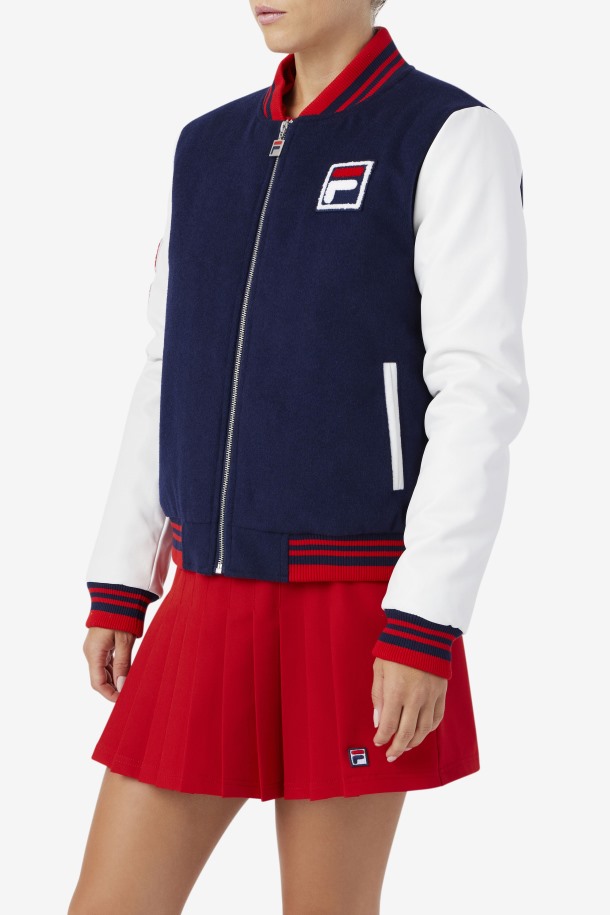 Chaqueta Dixon Varsity Azul Marino/blanco/rojo Fila Outlet