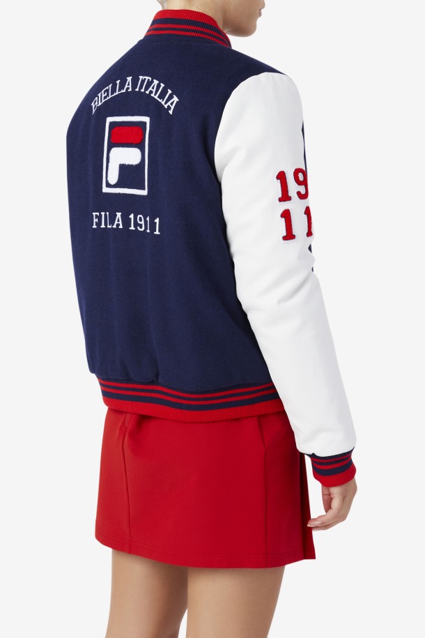 Chaqueta Dixon Varsity Azul Marino/blanco/rojo Fila Outlet