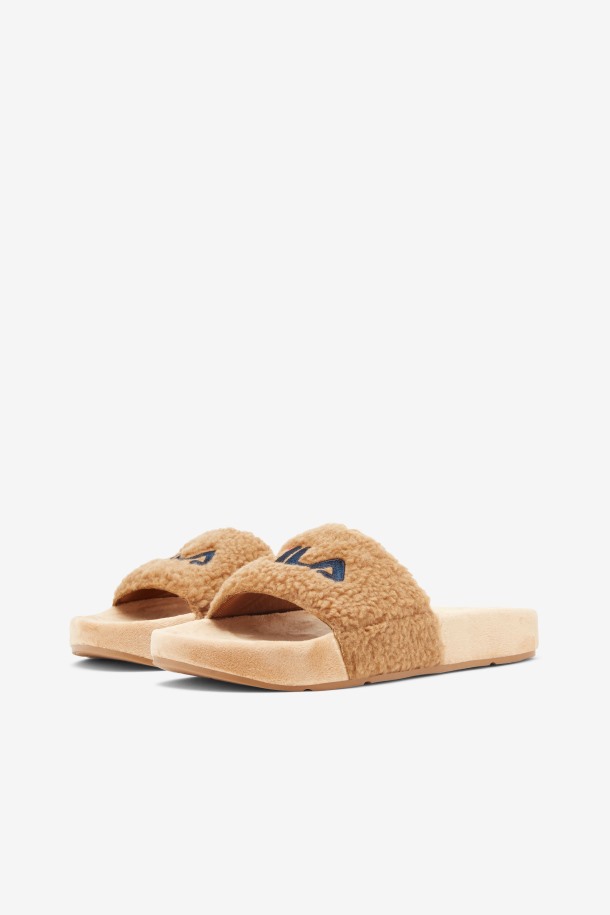 Fila Outlet Mujer Beige/navy/red Fuzzy Drifter