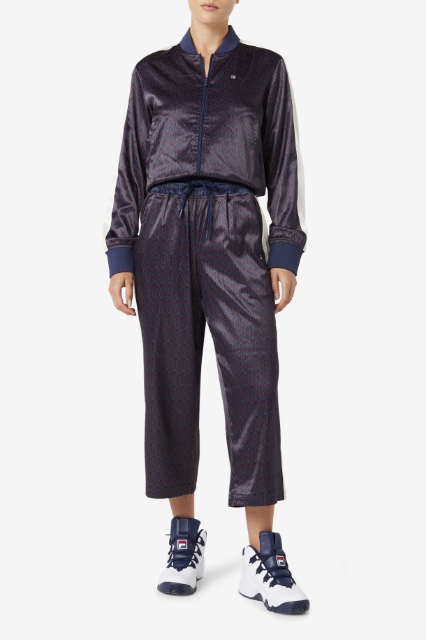 Aviana Cropped Pants Satin Row Outlets Peacoat/tofu