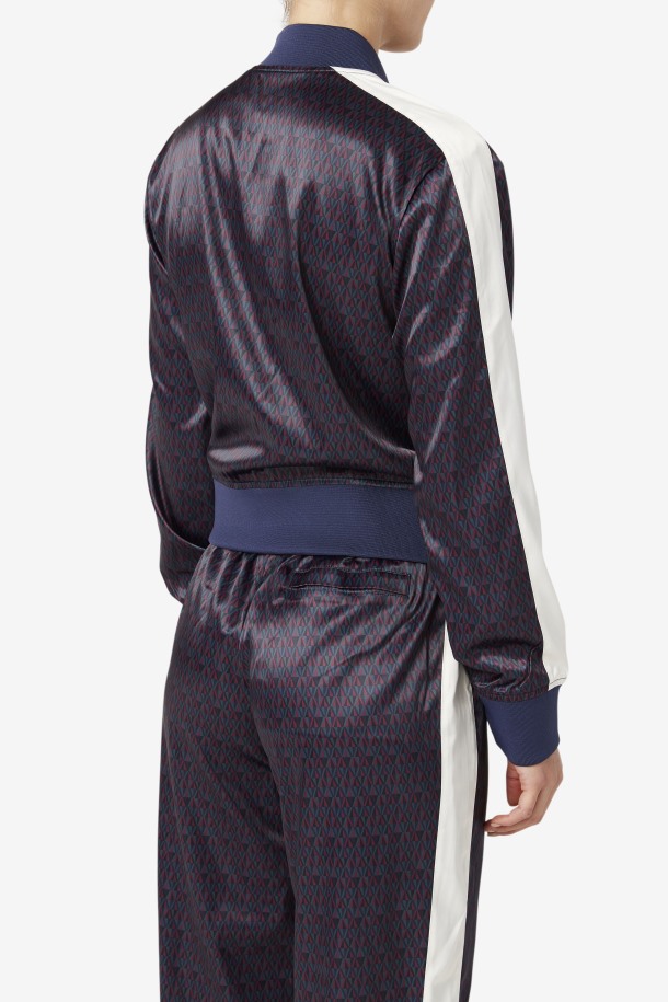 Fila Outlets Farah Satin Track Jacket Peacoat/tofu