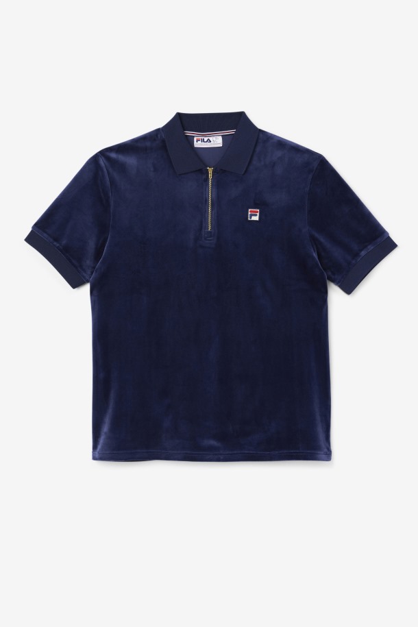 Fila Outlets Fil A Azul Marino Devon Velour Polo