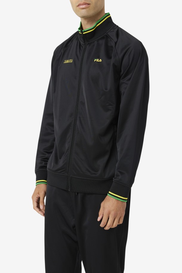 Chaqueta De Chándal Fila Outlets Jamaica Negra/amarilla/verde Helecho