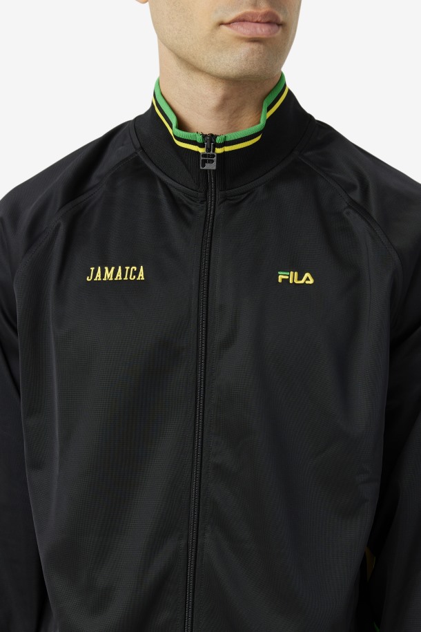 Chaqueta De Chándal Fila Outlets Jamaica Negra/amarilla/verde Helecho