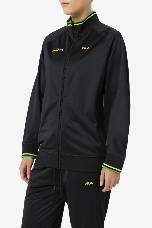 Chaqueta De Chándal Fila Outlets Jamaica Negra/amarilla/verde Helecho