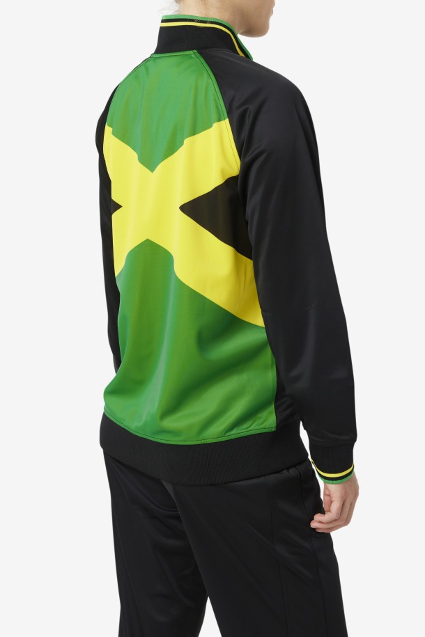 Chaqueta De Chándal Fila Outlets Jamaica Negra/amarilla/verde Helecho