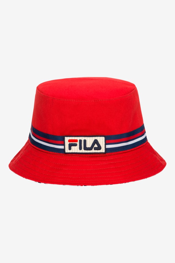 Gorra De Pescador Reversible Fila Outlets Roja