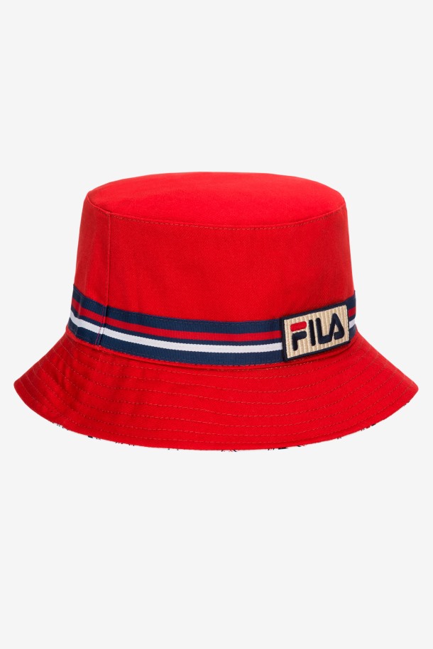 Gorra De Pescador Reversible Fila Outlets Roja