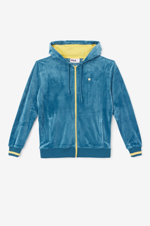 Fila Outlets Tove Velour Full Zip Hoodie Azul Coral/banana