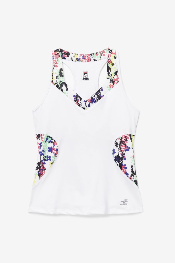 Camiseta Sin Mangas Pickleball Halter Estampado Floral Multicolor/blanco Fila Outlet Online