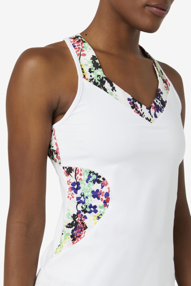Camiseta Sin Mangas Pickleball Halter Estampado Floral Multicolor/blanco Fila Outlet Online