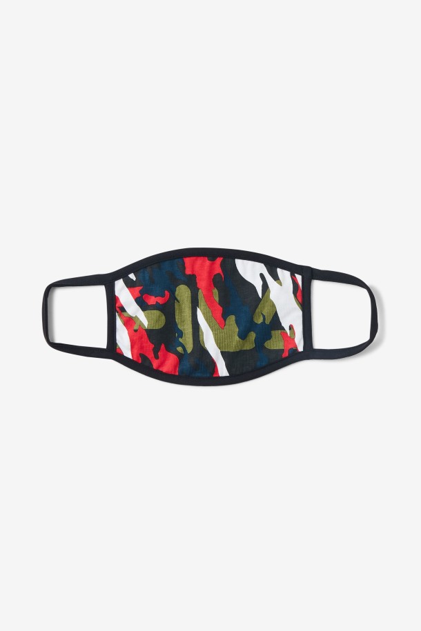 Fila Outlets Máscara Facial De Camuflaje Rojo/verde/camo Multi Multicolor