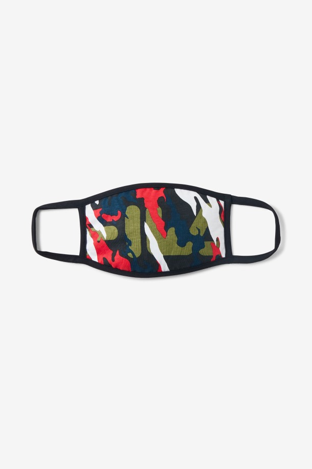 Fila Outlets Máscara Facial De Camuflaje Rojo/verde/camo Multi Multicolor
