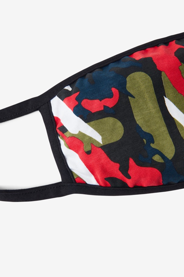 Fila Outlets Máscara Facial De Camuflaje Rojo/verde/camo Multi Multicolor