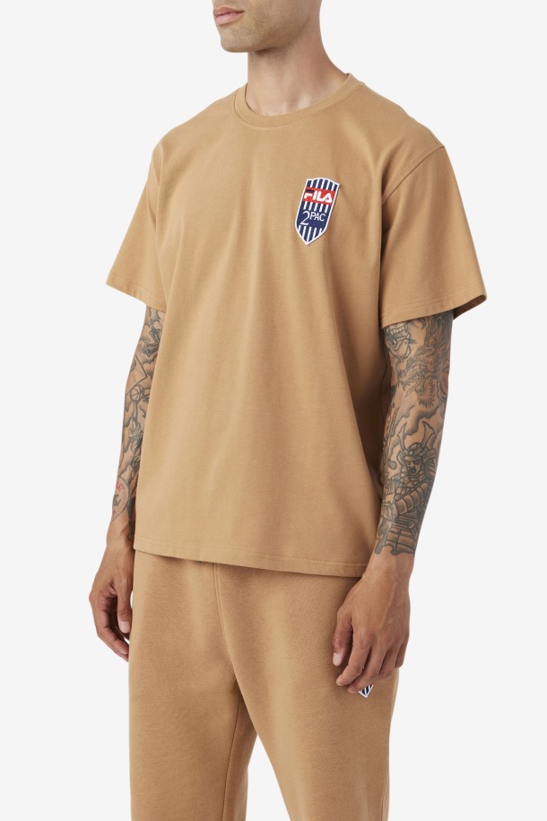 Queue Outlets Parche 2pac Camiseta Tabaco Marrón