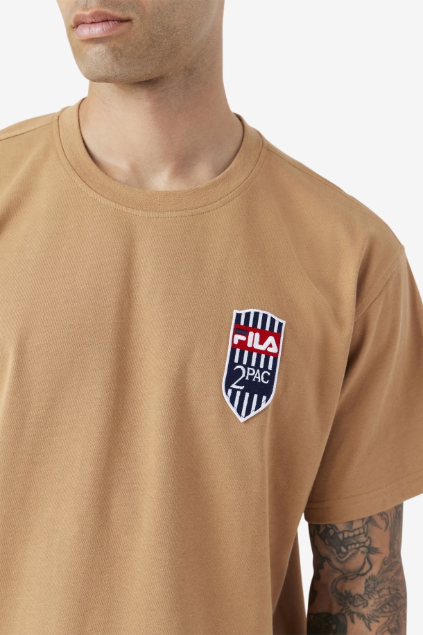 Queue Outlets Parche 2pac Camiseta Tabaco Marrón