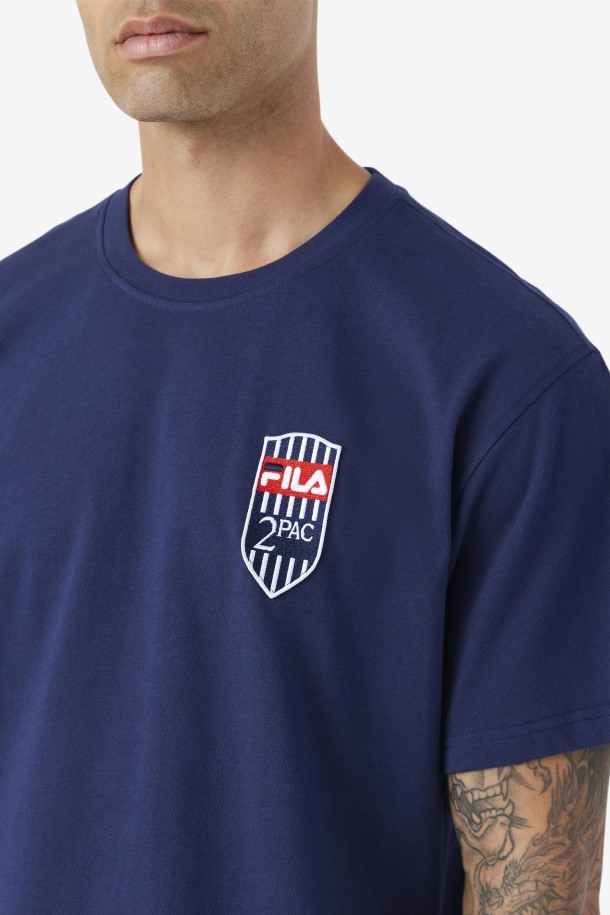 Camiseta Parche 2pac Azul Marino Fila Outlet