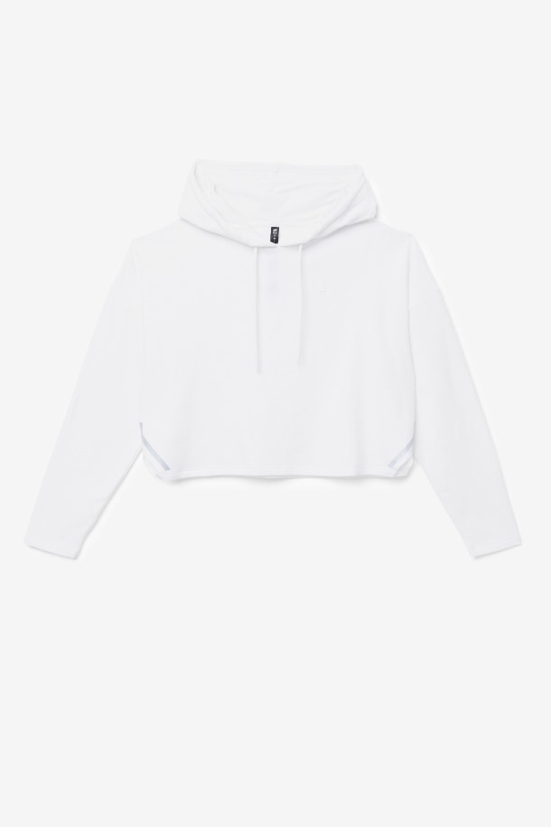 Fila Outlets Blanco Fi-lux Cropped Sudadera Con Capucha
