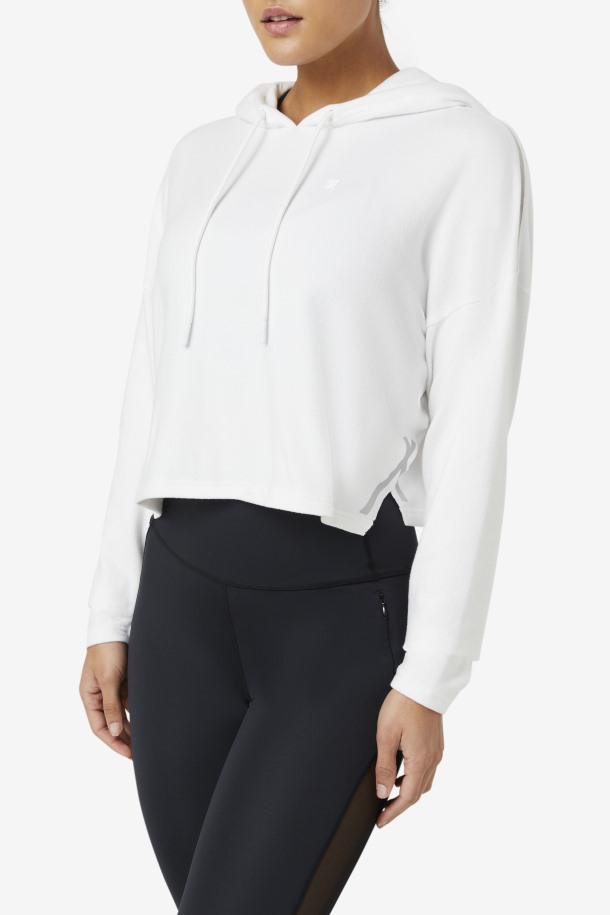 Fila Outlets Blanco Fi-lux Cropped Sudadera Con Capucha