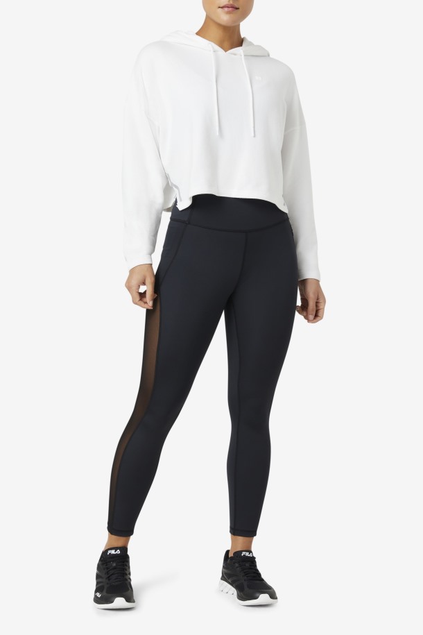 Fila Outlets Blanco Fi-lux Cropped Sudadera Con Capucha