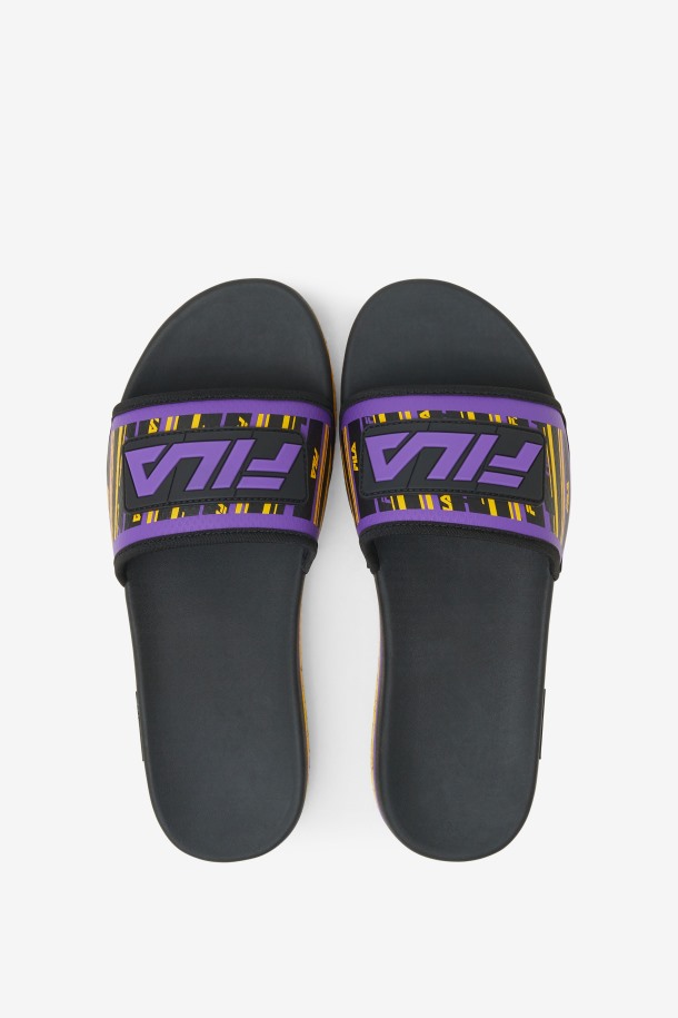 Chanclas Lunar Hombre Negro/dorado/morado Fila Outlet
