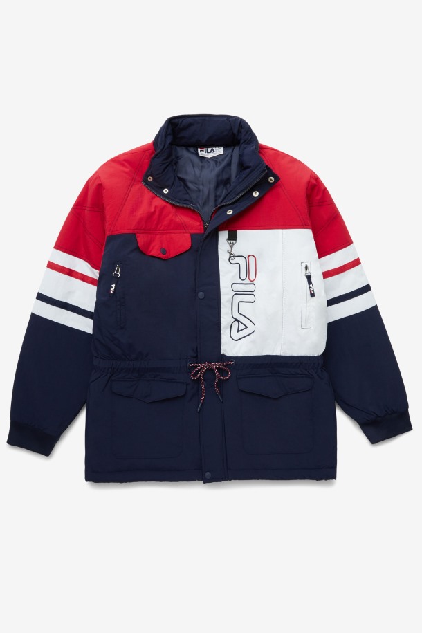 Chamarra Parka Golia Azul Marino/rojo/blanco Fila Outlets