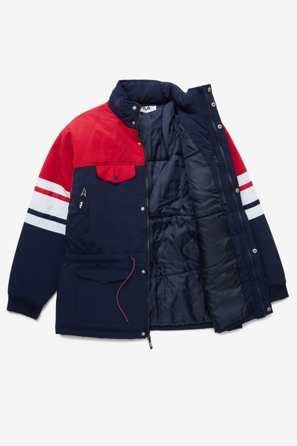 Chamarra Parka Golia Azul Marino/rojo/blanco Fila Outlets
