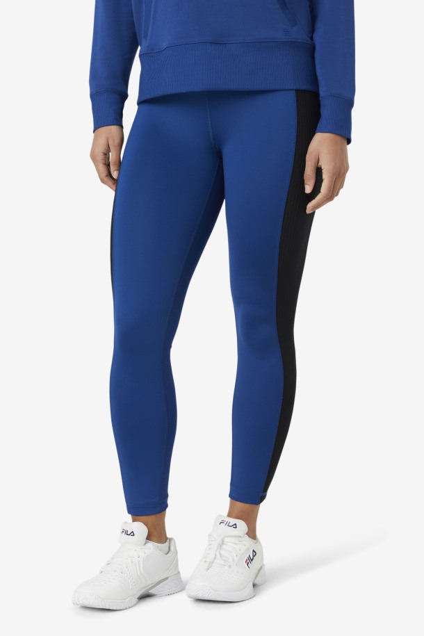 Legging Forza Textura Cintura Alta Peonía Azul Marino/negro Fila Outlet