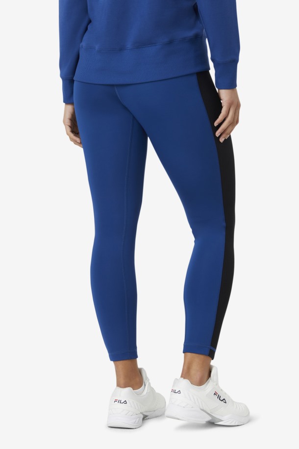 Legging Forza Textura Cintura Alta Peonía Azul Marino/negro Fila Outlet