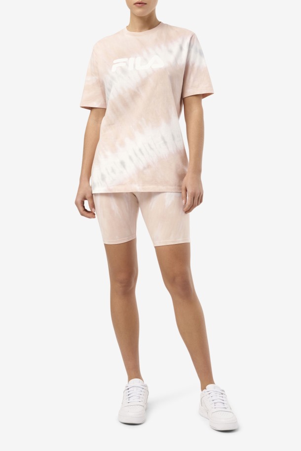 Fila Outlets Shorts Ciclistas Tie Dye Gardenia/blanco/belgian Block Taima