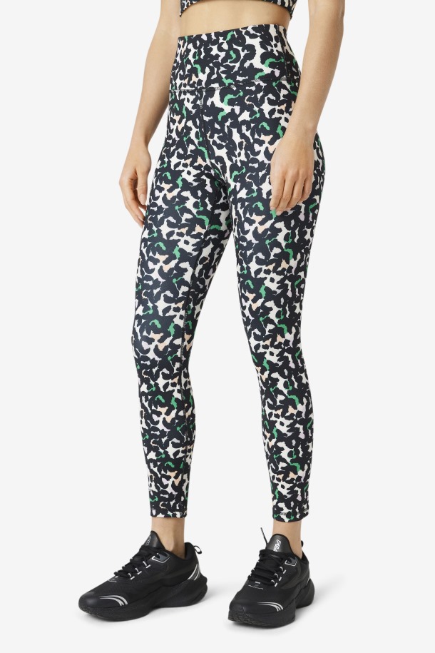 Negro Animal Fila Outlets Elegante Fuerza 7/8 Leggings