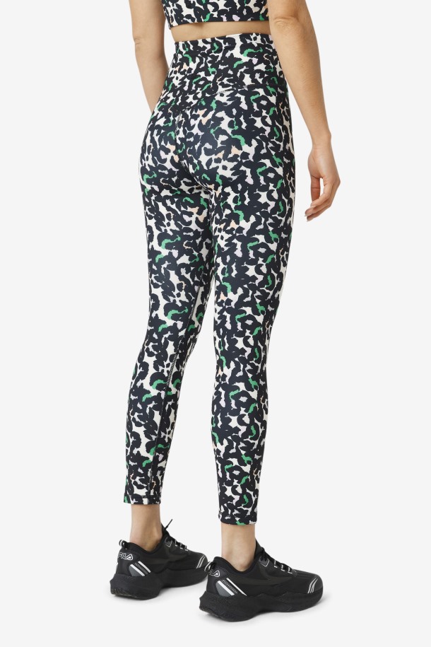 Negro Animal Fila Outlets Elegante Fuerza 7/8 Leggings