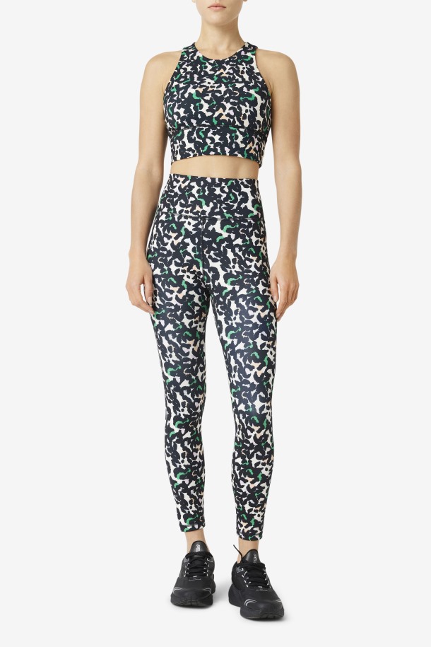 Negro Animal Fila Outlets Elegante Fuerza 7/8 Leggings