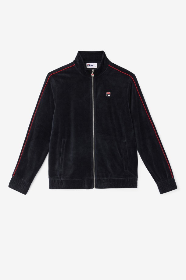 Chaqueta Deverall Terciopelo Fila Outlets Negro/rojo/verde Bosque