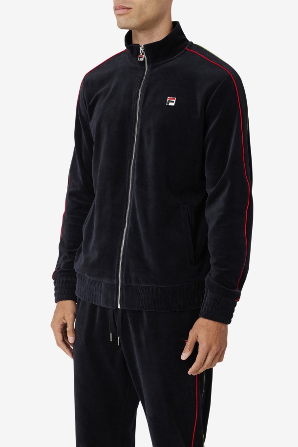 Chaqueta Deverall Terciopelo Fila Outlets Negro/rojo/verde Bosque