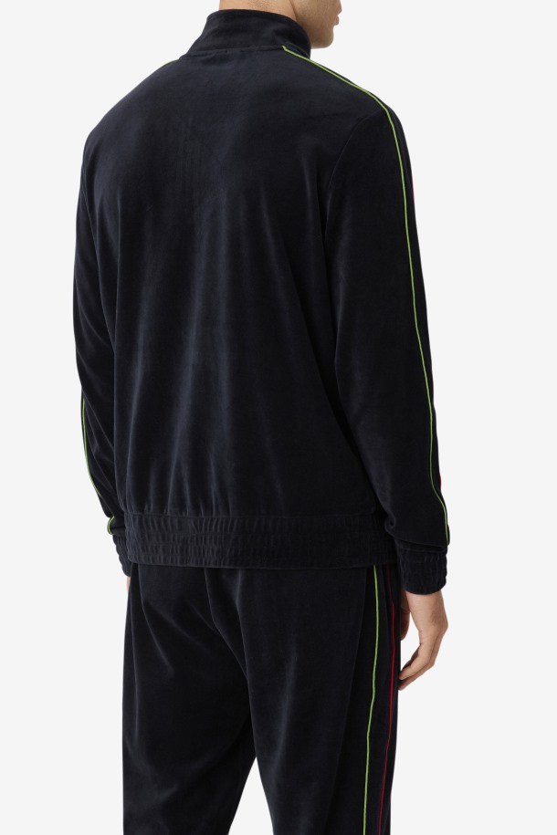 Chaqueta Deverall Terciopelo Fila Outlets Negro/rojo/verde Bosque