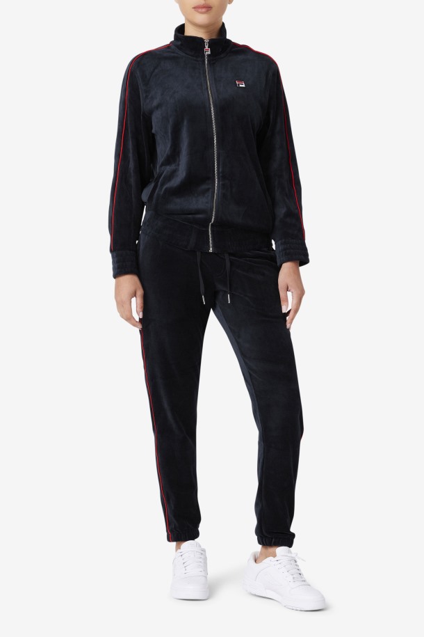 Chaqueta Deverall Terciopelo Fila Outlets Negro/rojo/verde Bosque