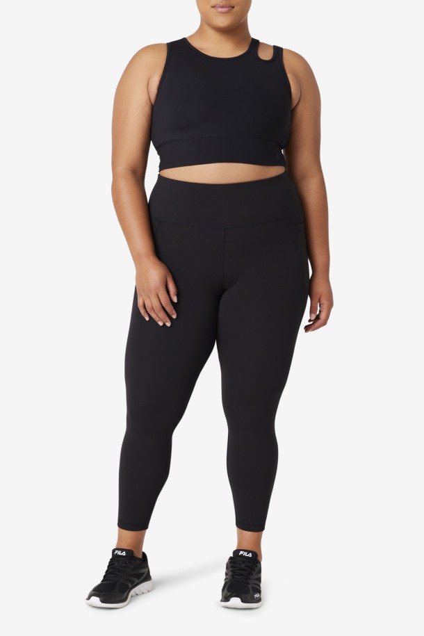 Fila Outlets Uplift Slice Crop Bra Top Negro