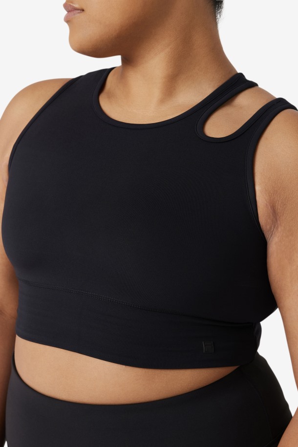 Fila Outlets Uplift Slice Crop Bra Top Negro