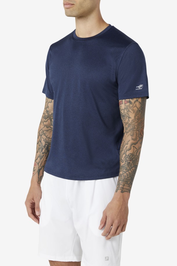 Pickleball Dobladillo Festoneado Fila Outlet Azul Marino Jaspeado