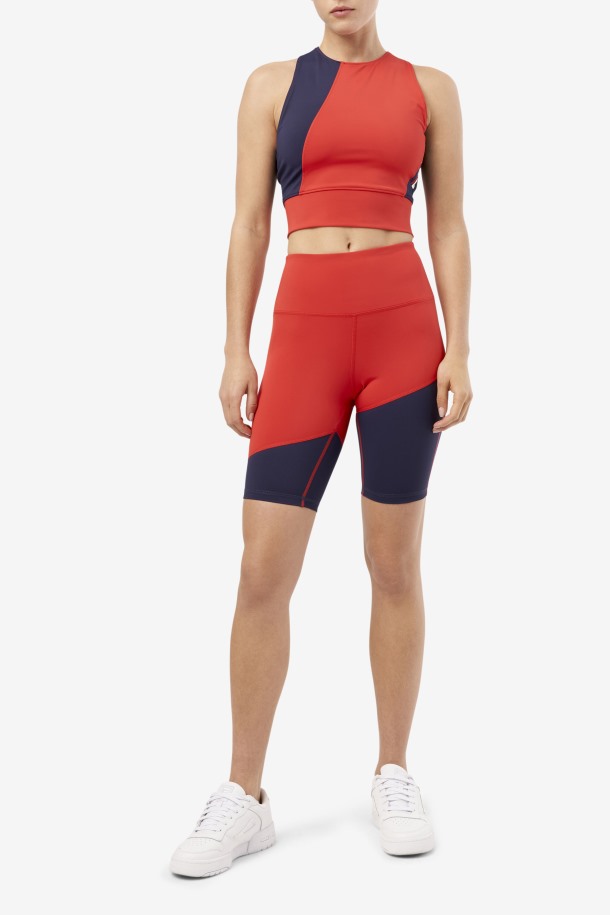 Pantalón Corto De Ciclismo Fila Outlet Rojo Marley