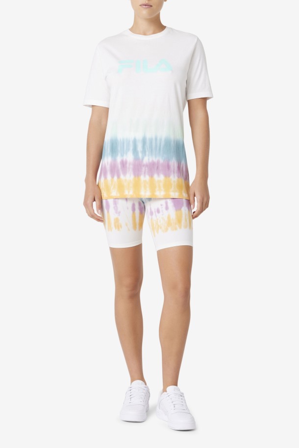 Fila Outlets Camiseta Blanca Tie Dye Alivia Tie Dye