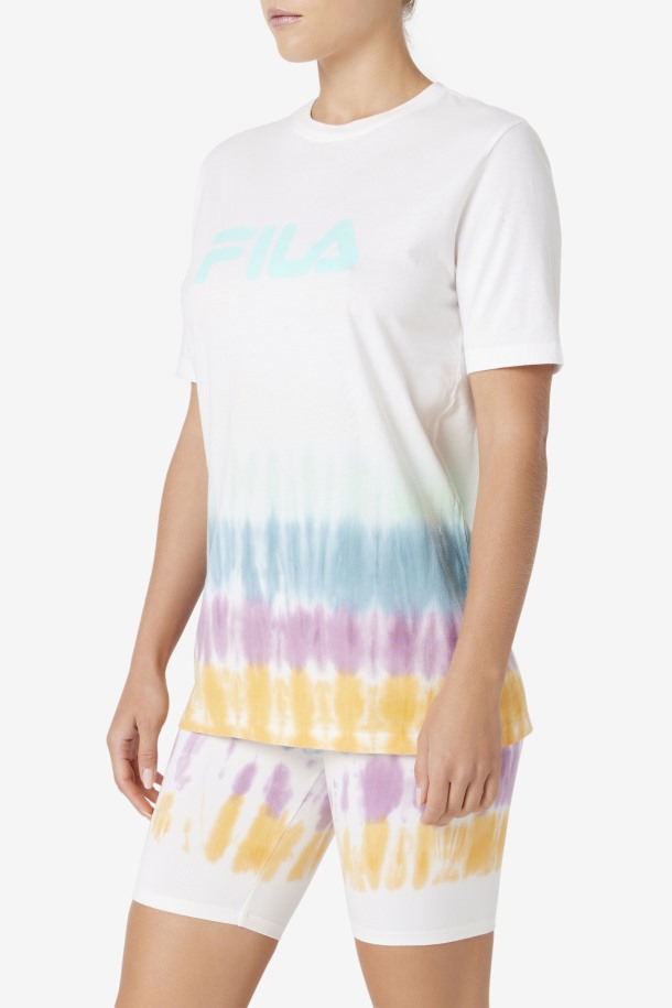 Fila Outlets Camiseta Blanca Tie Dye Alivia Tie Dye