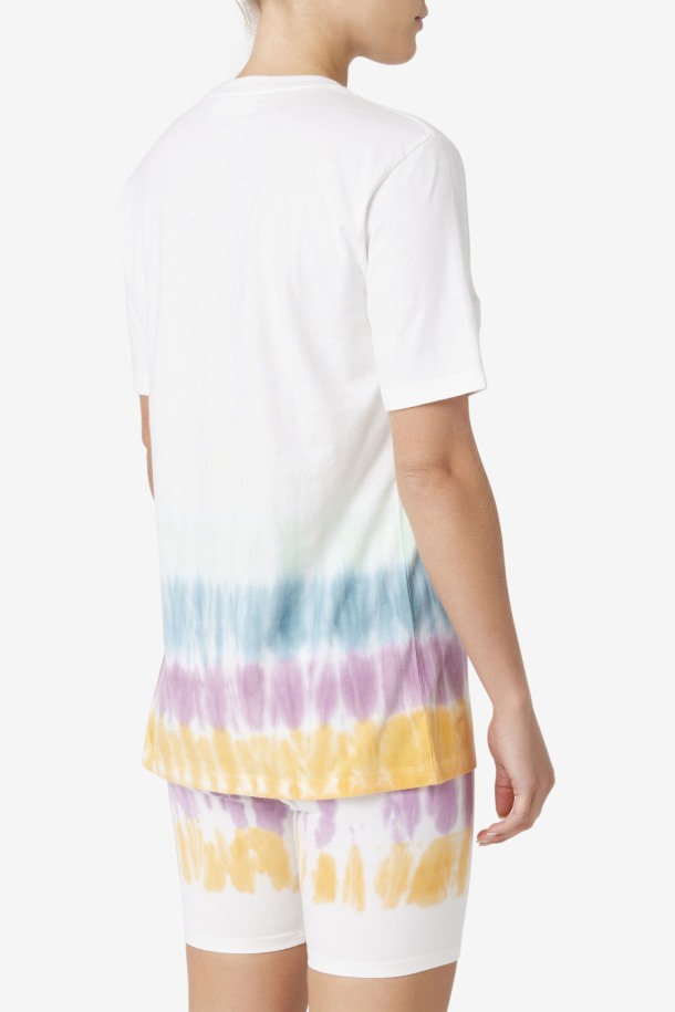 Fila Outlets Camiseta Blanca Tie Dye Alivia Tie Dye