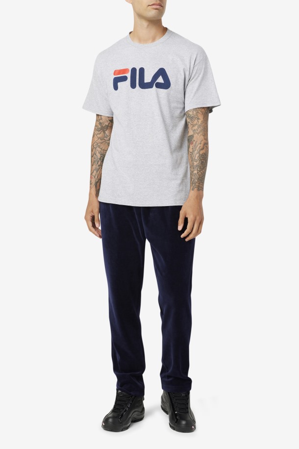 Fila Outlets Gris Jaspeado/azul Marino/rojo Hombres Logo Tee