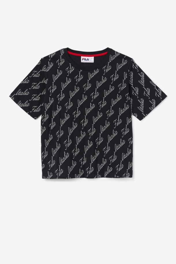 Queue Outlets Camiseta Elizabeth Negro/gardenia